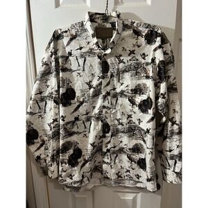 VTG CLEARWATER OUTFITTERS MEN'S Large LONG SLEEVE BUTTON DOWN BIRDS SHIRT